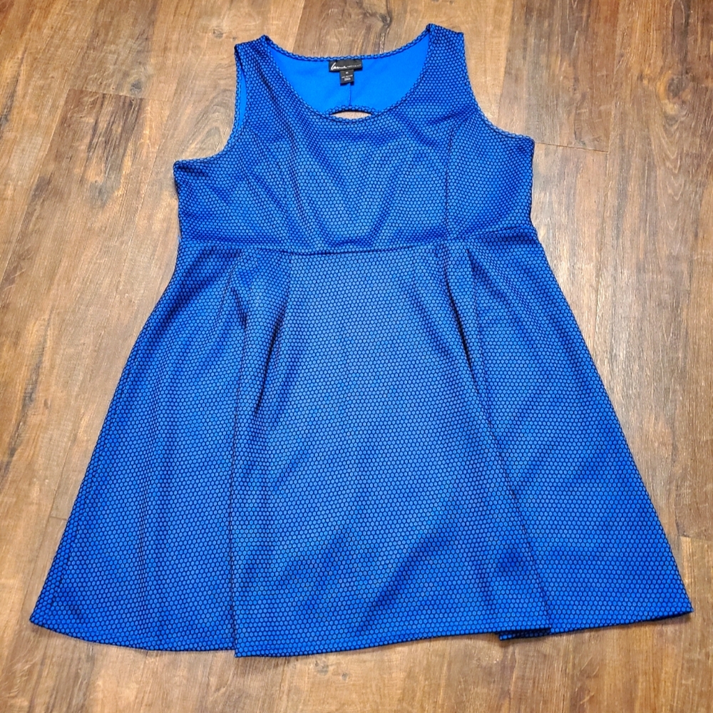 Lane Bryant Royal Blue Textured Fit-and-Flare Dress